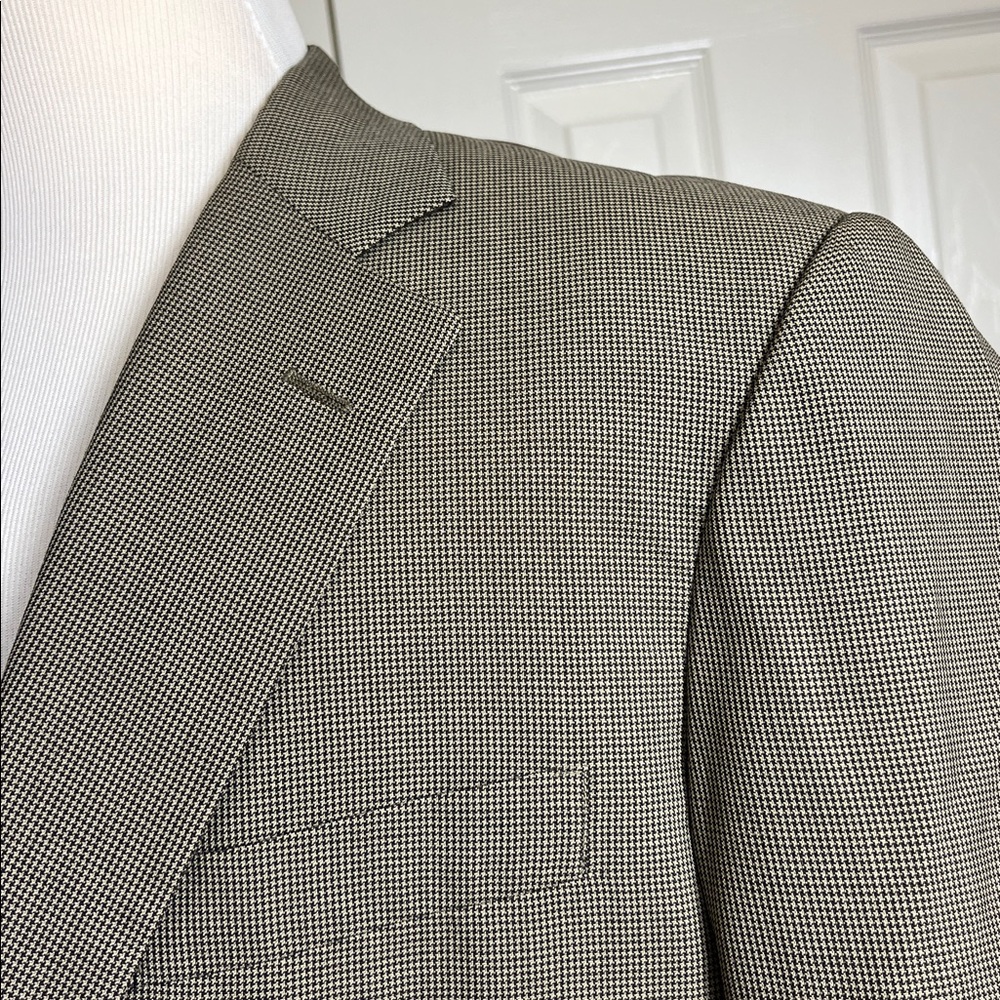 Brooks Brothers Sport Coat Blazer Mens 42R Brown Houndstooth Wool Jacket